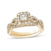 Thumbnail Image 1 of Previously Owned - 1 CT. T.W. Princess-Cut Diamond Frame Twist Shank Bridal Set in 14K Gold