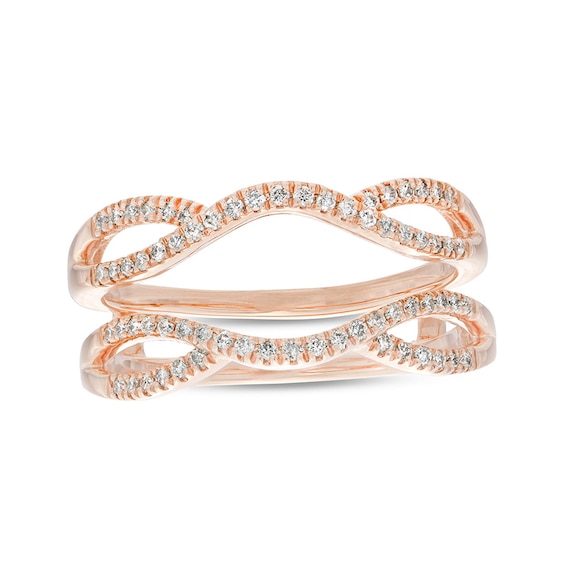 Previously Owned - 1/4 CT. T.w. Diamond Twist Contour Solitaire Enhancer in 14K Rose Gold