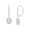 Thumbnail Image 1 of Previously Owned - 1/3 CT. T.W. Multi-Diamond Double Frame Oval Drop Earrings in 10K White Gold