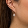 Thumbnail Image 2 of Previously Owned - 1/3 CT. T.W. Multi-Diamond Double Frame Oval Drop Earrings in 10K White Gold