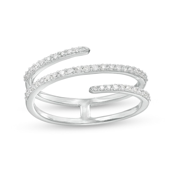 Previously Owned - 1/4 CT. T.w. Diamond Open Shank Wrap Ring in 10K White Gold