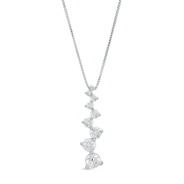 Previously Owned - Marilyn Monroe™ Collection 3/4 CT. T.W. Diamond Graduated Linear Drop Pendant in 10K White Gold