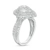 Thumbnail Image 3 of Previously Owned - 1 CT. T.W. Pear-Shaped Multi-Diamond Double Frame Double Row Engagement Ring in 10K White Gold