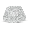 Thumbnail Image 1 of Previously Owned - 2 CT. T.W. Princess Multi-Diamond Double Cushion Frame Multi-Row Engagement Ring in 10K White Gold