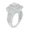 Thumbnail Image 3 of Previously Owned - 2 CT. T.W. Princess Multi-Diamond Double Cushion Frame Multi-Row Engagement Ring in 10K White Gold