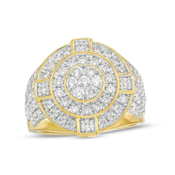 Previously Owned - 2-1/2 CT. T.w. Multi-Diamond Double Frame Ring in 10K Gold