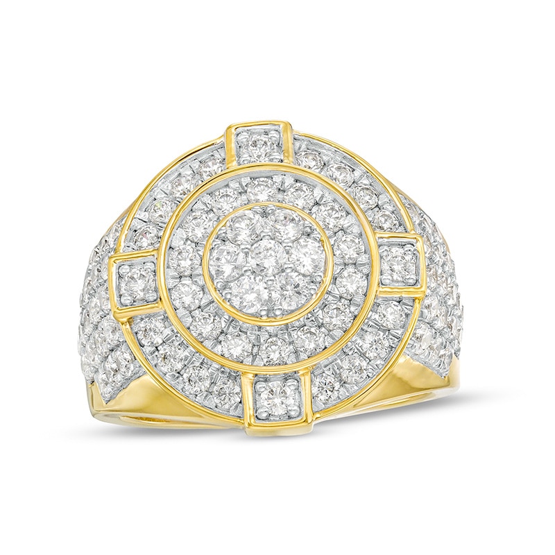 Main Image 1 of Previously Owned - 2-1/2 CT. T.W. Multi-Diamond Double Frame Ring in 10K Gold