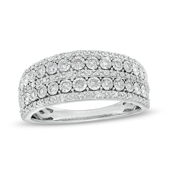 Previously Owned - 1/4 CT. T.w. Diamond Multi-Row Anniversary Band in 10K White Gold