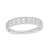 Thumbnail Image 1 of Previously Owned - 1/15 CT. T.W. Diamond Triple Row Vintage-Style Anniversary Band in 10K White Gold