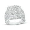 Thumbnail Image 1 of Previously Owned - 2 CT. T.W. Cushion-Shaped Multi-Diamond Frame Multi-Row Ring in 10K White Gold