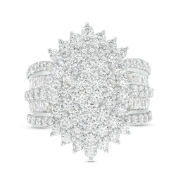 Previously Owned - 4 CT. T.W. Oval-Shaped Multi-Diamond Starburst Ring in 10K White Gold