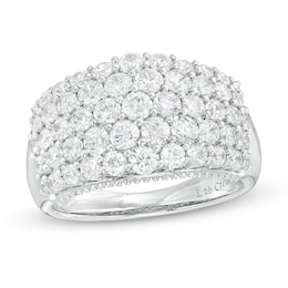 Previously Owned - 2 CT. T.W. Lab-Grown Diamond Multi-Row Ring in 14K White Gold (F/SI2)