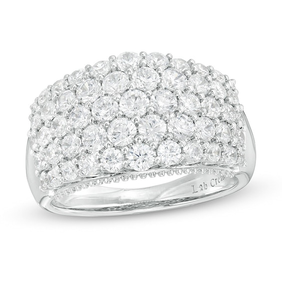Previously Owned - 2 CT. T.w. Lab-Grown Diamond Multi-Row Ring in 14K White Gold (F/Si2)
