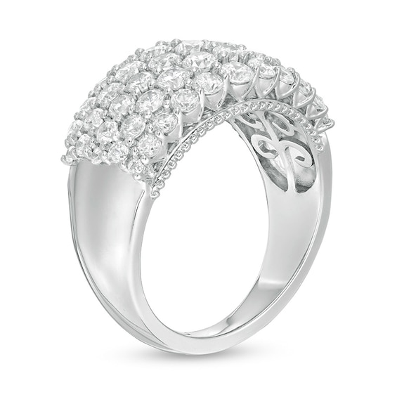 Previously Owned - 2 CT. T.w. Lab-Grown Diamond Multi-Row Ring in 14K White Gold (F/Si2)
