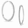 Thumbnail Image 1 of Previously Owned - 1/4 CT. T.W. Diamond Hoop Earrings in 10K White Gold
