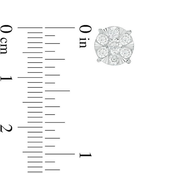 Previously Owned - 1 CT. T.w. Diamond Frame Stud Earrings in 10K White Gold
