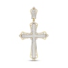 Thumbnail Image 1 of Previously Owned - 1/2 CT. T.W. Diamond Layered Gothic-Style Cross Necklace Charm in 10K Gold
