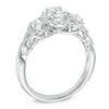 Thumbnail Image 2 of Previously Owned - Celebration Ideal 1 CT. T.W. Oval Diamond Three Stone Engagement Ring in 14K White Gold (I/I1)