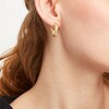 Thumbnail Image 2 of Previously Owned - Italian Gold Glitter Enamel Double Hoop Earrings in Hollow 14K Gold