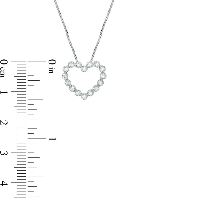 Main Image 2 of Previously Owned - 1/4 CT. T.W. Diamond Bubbly Heart Pendant in 10K White Gold