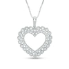 Thumbnail Image 1 of Previously Owned - 1/2 CT. T.W. Diamond Scallop Heart Pendant in 10K White Gold