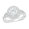 Thumbnail Image 1 of Previously Owned - Vera Wang Love Collection 2 CT. T.W.  Diamond Frame Twist Engagement Ring in 14K White Gold