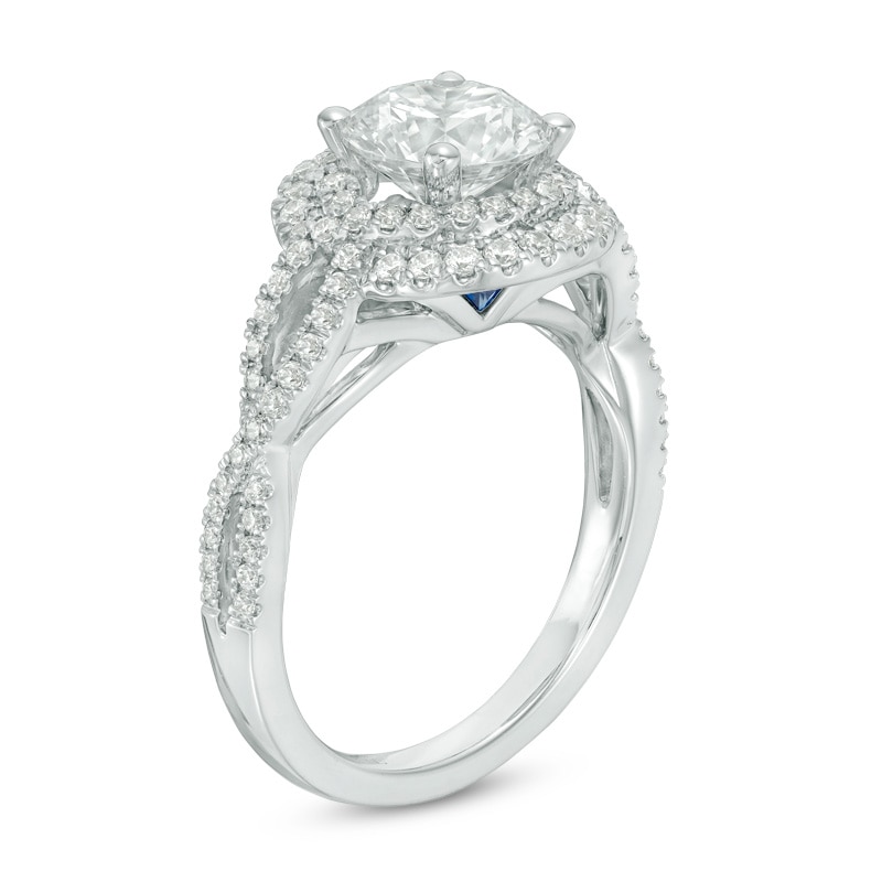 Main Image 2 of Previously Owned - Vera Wang Love Collection 2 CT. T.W.  Diamond Frame Twist Engagement Ring in 14K White Gold
