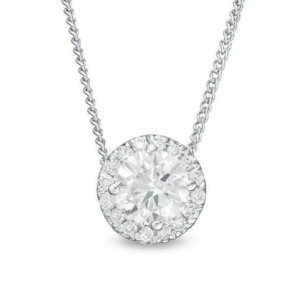 Previously Owned - 1/3 CT. T.w. Diamond Frame Pendant in 14K White Gold