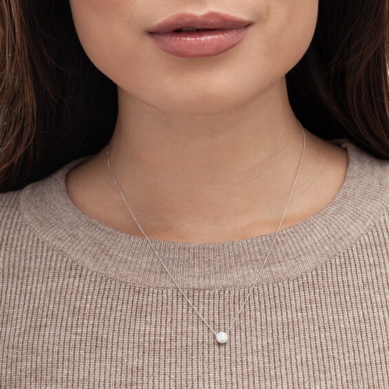 Previously Owned - 1/3 CT. T.w. Diamond Frame Pendant in 14K White Gold