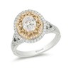 Thumbnail Image 1 of Previously Owned - Enchanted Disney Aladdin 1-1/2 CT. T.W. Oval Diamond Double Frame Engagement Ring in 14K Two-Tone Gold