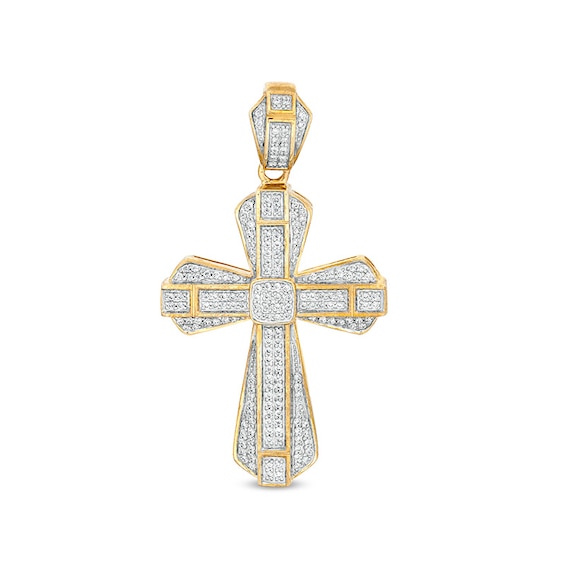 Previously Owned - 5/8 CT. T.w. Diamond Gothic-Style Cross Charm in 10K Gold