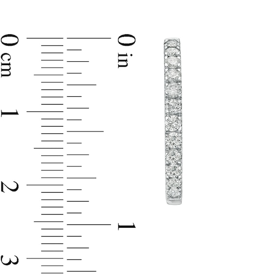 Previously Owned - 1-1/2 CT. T.w. Diamond Inside-Out Hoop Earrings in 10K White Gold