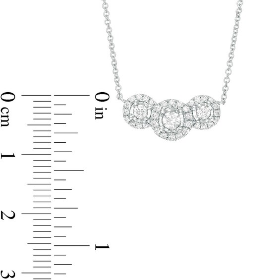 Previously Owned - 1/3 CT. T.w. Diamond Past Present FutureÂ® Frame Necklace in 10K White Gold