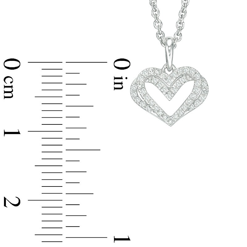 Main Image 3 of Previously Owned - The Kindred Heart from Vera Wang Love Collection 1/10 CT. T.W. Diamond Pendant in Sterling Silver