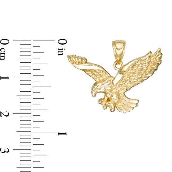 Previously Owned - Diamond-Cut Flying Eagle Necklace Charm in 10K Gold