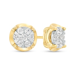 Previously Owned - 1/4 CT. T.W. Multi-Diamond Stud Earrings in 10K Two-Tone Gold