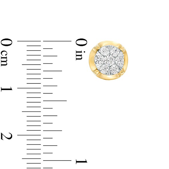 Previously Owned - 1/4 CT. T.w. Multi-Diamond Stud Earrings in 10K Two-Tone Gold