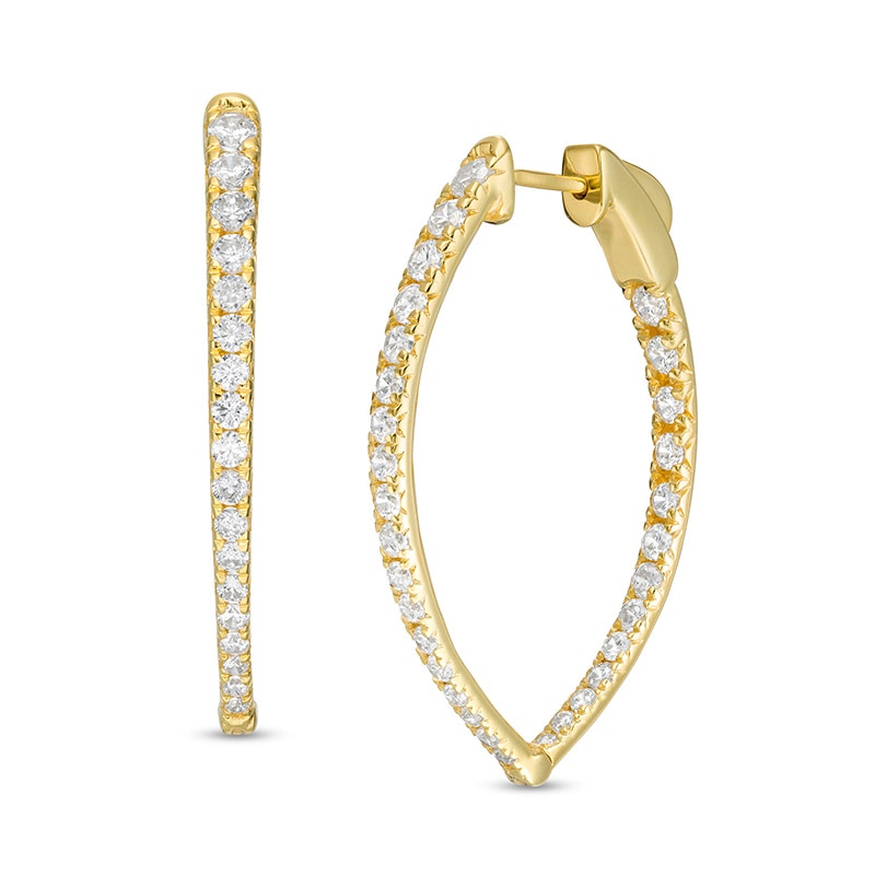 Main Image 1 of Previously Owned - 2 CT. T.W. Diamond Inside-Out Hoop Earrings in 10K Gold