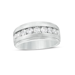 Previously Owned - 1-1/2 CT. T.W. Diamond Nine Stone Wedding Band in 10K White Gold