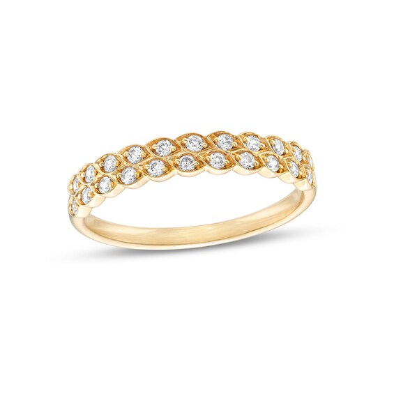 Previously Owned - 1/4 CT. T.w. Diamond Marquise-Shaped Double Row Stackable Band in 10K Gold