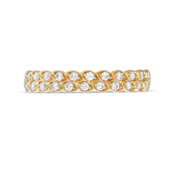Previously Owned - 1/4 CT. T.w. Diamond Marquise-Shaped Double Row Stackable Band in 10K Gold