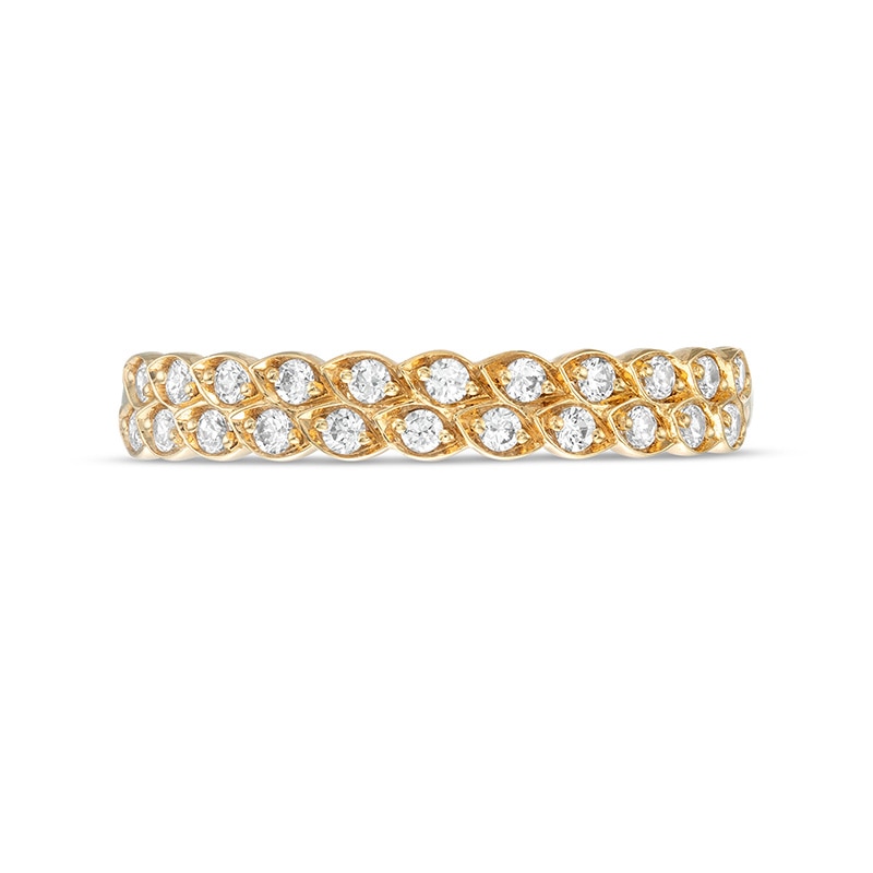 Main Image 4 of Previously Owned - 1/4 CT. T.W. Diamond Marquise-Shaped Double Row Stackable Band in 10K Gold