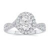 Thumbnail Image 2 of Previously Owned - 1-1/5 CT. T.W. Composite Oval Diamond Frame Three Piece Bridal Set in 14K White Gold