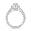 Thumbnail Image 3 of Previously Owned - 1-1/5 CT. T.W. Composite Oval Diamond Frame Three Piece Bridal Set in 14K White Gold
