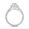 Thumbnail Image 4 of Previously Owned - 1-1/5 CT. T.W. Composite Oval Diamond Frame Three Piece Bridal Set in 14K White Gold