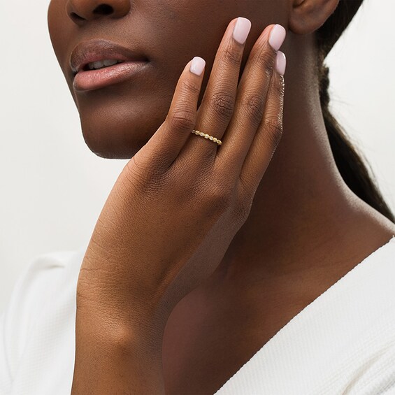 Previously Owned - 1/8 CT. T.w. Diamond Alternating Shapes Vintage-Style Stackable Band in 10K Gold