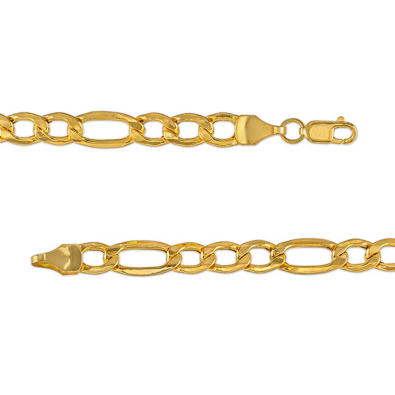 Main Image 3 of Previously Owned - Men's 5.8mm Figaro Chain Necklace in Hollow 14K Gold - 22"