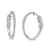 Thumbnail Image 1 of Previously Owned - Marilyn Monroe™ Collection 1/5 CT. T.W. Diamond Hoop Earrings in 10K White Gold