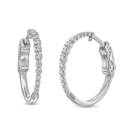 Previously Owned - Marilyn Monroe™ Collection 1/5 CT. T.W. Diamond Hoop Earrings in 10K White Gold