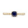 Thumbnail Image 4 of Previously Owned - 5.0mm Blue Sapphire Bead Shank Ring in 10K Gold - Size 7